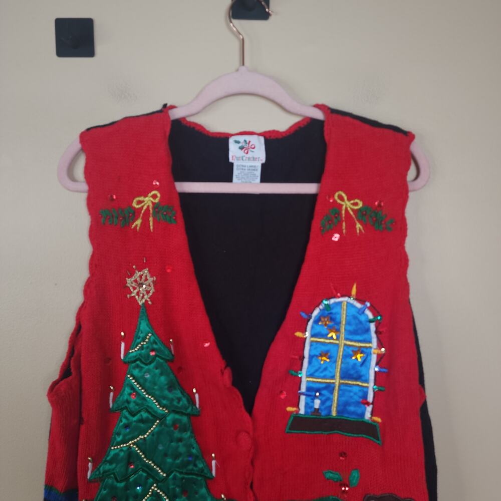 Vintage Nutcracker Ugly Christmas Sweater Vest Si… - image 4